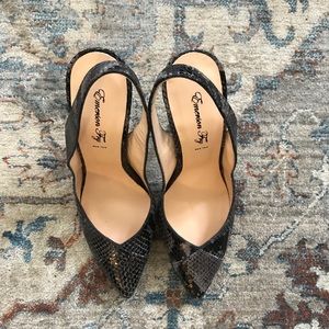 NWOT Emerson Fry Python Slingbacks